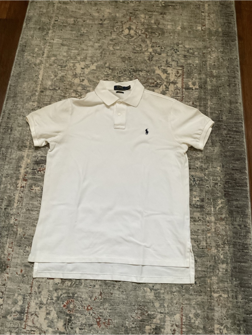 Polo by Ralph Lauren White Men's Short-Sleeve Polo with Navy Pony